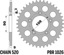PBR Rear Sprocket for DUCATI