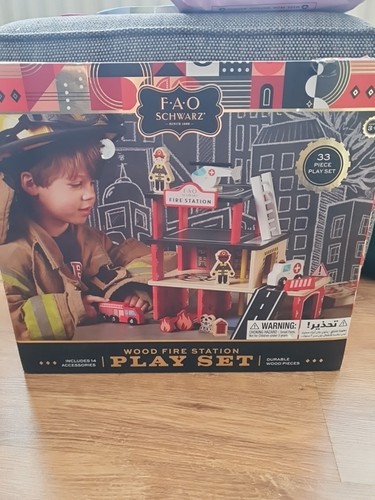 Wooden fire station police - wooden,