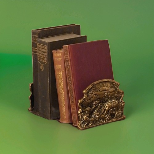 Peerage brass bookends horse - brass,