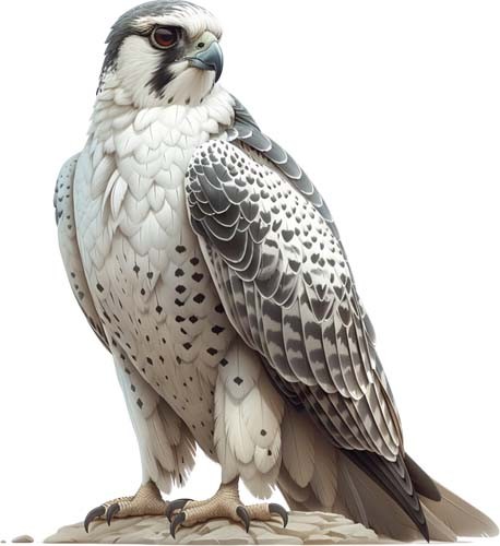 Colourful white falcon - falcon, bird
