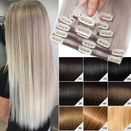 Clip human hair extensions - in,