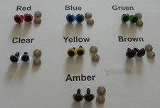 Coloured Plastic Safety Eyes - 8/ 10 /12 /14/16/18 mm, Amigurumi, Soft Toy Teddy
