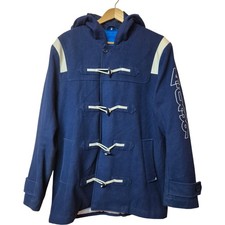 Adidas Originals A.039 Men's Duffle Coat Size 50 Blue Wool Blend Toggles Hooded