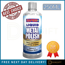 LIQUID METAL POLISH KIT CHROME POLISH ALUMINIUM CHROME METAL BRASS STEEL 250ML 
