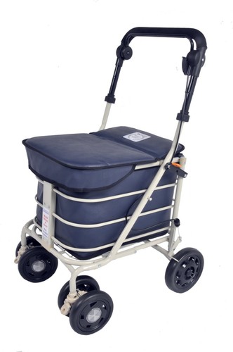 Shopping trolley with seat - with,