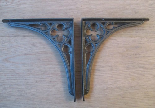 Pair cast iron shelf - iron,