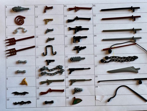 Lego minifigure weapons - lego,