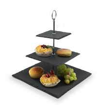 3 Tier Wedding Cake Stand Slate Tiered Pastry Serving Display Plate Mother's day