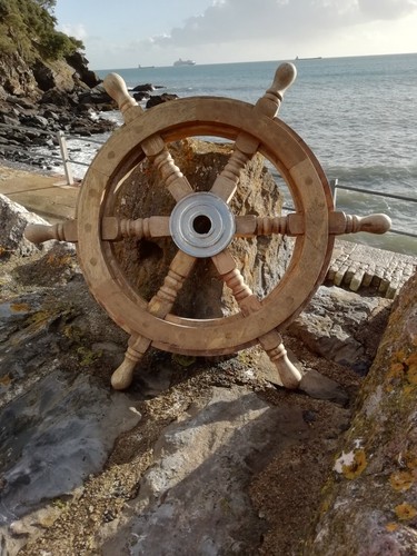 Ships wheel hard wood cm - wood, 46