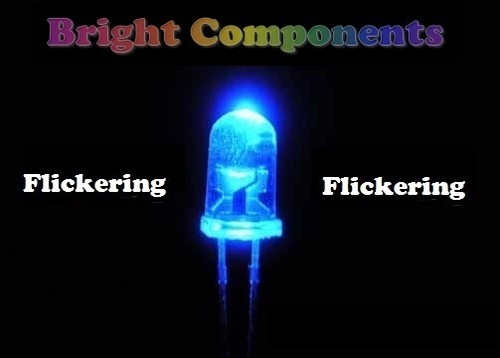 Blue flickering led 3mm - 3mm,