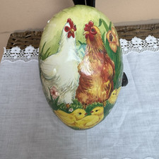 Large Vintage German Papier Mache Easter egg Sweets Container, Nestled Egg GC