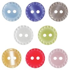 Pack of 4 Hemline Ridged Edge Craft 2 Hole Sew Through Buttons 17.5mm