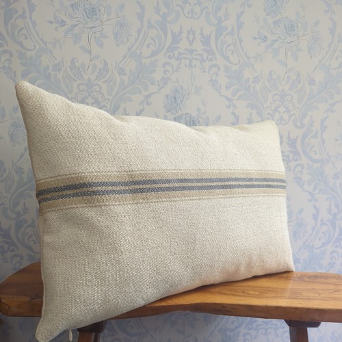 Rustic grey stripes grain sack