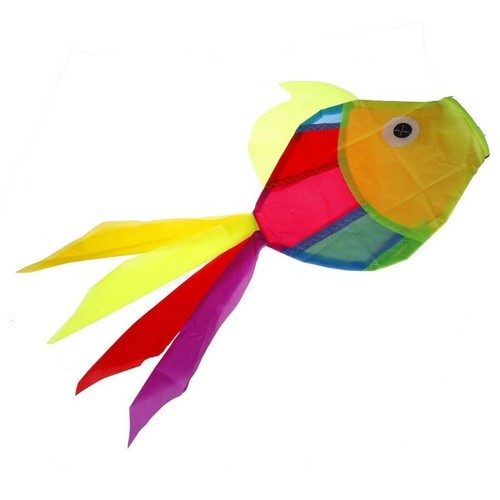 Rainbow fish kite windsock - rainbow,