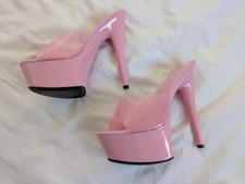 Pink Platform Mules Soft Strap
