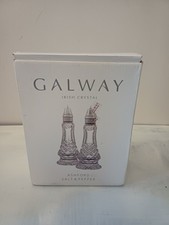 NEW GALWAY IRISH CRYSTAL ASHFORD SALT and PEPPER SHAKER SET