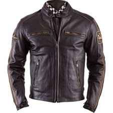 Helstons Ace Oldies Motorcycle Motorbike Leather Jacket Brown