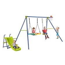 4-in-1 Outdoor Kids Swing Set