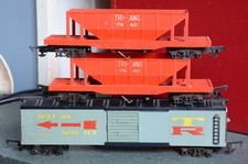 Triang Transcontinental R111 Hopper X 2 + Speedy Service Box Car Requires Wheels