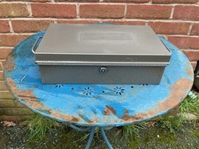 Vintage Metal Deeds Box with
