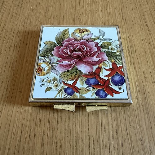 Vintage compact mirror floral - compact,