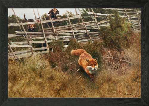 Fox hunt painting - with, dogs
