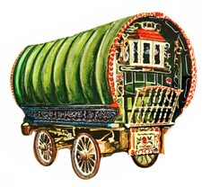 Romany Gypsy Bow Top Caravan Jumbo Magnet- Gypsy Caravan -Gypsy Caravans WT46-JM