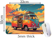 Personalised Mouse Mat Campervan Computer Mouse Pad PC Work Office Gift UK MADE