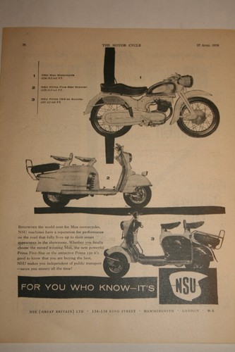 1958 advert for nsu - advert,
