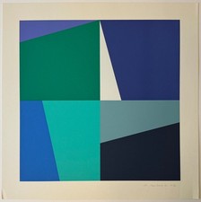 Anton Stankowski, color serigraph, 1977, autographed and dated