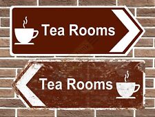 Tea Rooms Metal Road Sign Vintage Retro Cafe Bakery Sign Man Cave