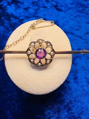 Edwardian 9ct gold amethyst - edwardian,