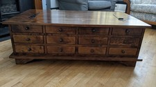 Vintage Laura Ashley Dark Chestnut Garrat 12 Drawer Coffee Table