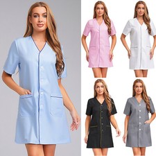 Nurses Scrubs Dress Uniforms Women Wrap Working Workwear Nursing Dresses 