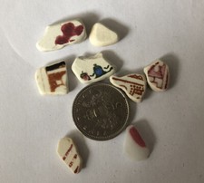 Cornish Sea Glass Sea Pottery Red Small Size