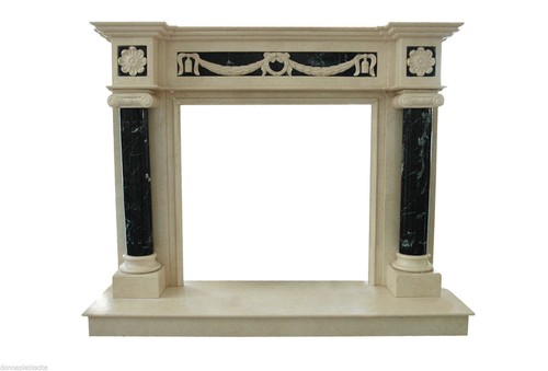 Cream marble fireplace frame - marble,
