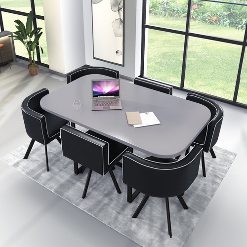 White wooden dining table - wooden,
