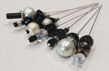 Vintage bead hat pins - bead,