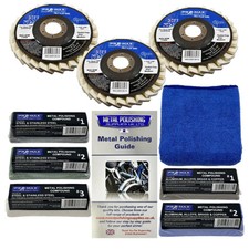 Angle Grinder Universal Metal Polishing Kit, 9pc Felt Flap Wheels