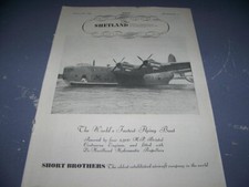 1945 SHORT SHETLAND "WORLDS FASTEST FLYING BOAT"..1-PAGE SALES AD (652X)
