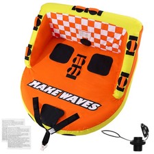 Inflatable Towable Tube for Deck 2 Person Water for Boat/Jetski to Pull