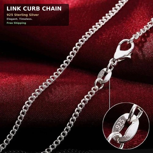 925 sterling silver - silver, curb