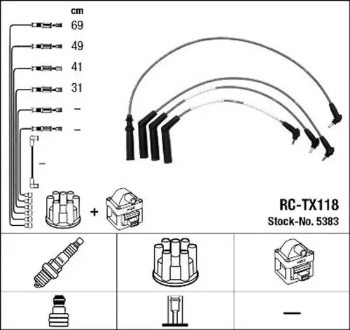 Ignition leads 5383 ngk - ignition,