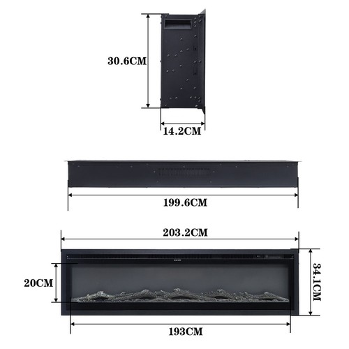 100 electric fire media - 40"-100",