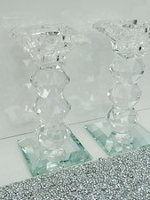 Crystal Elegant Facet Ball Candle Holder Set Of 2