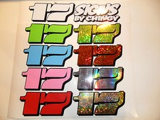 VINYL SIGNS decals stickers MARDAVE KAMTEC V12  numbers  1/12 th RC banger shell