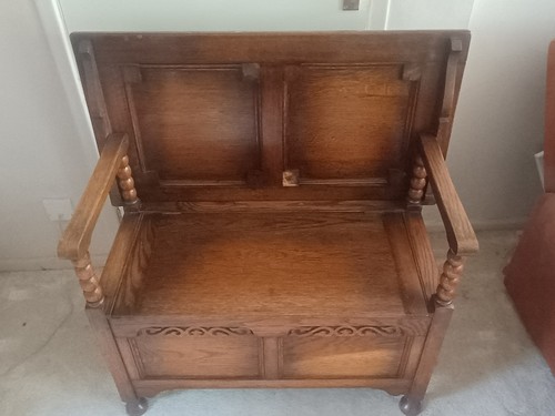 Monks bench oak with - oak,