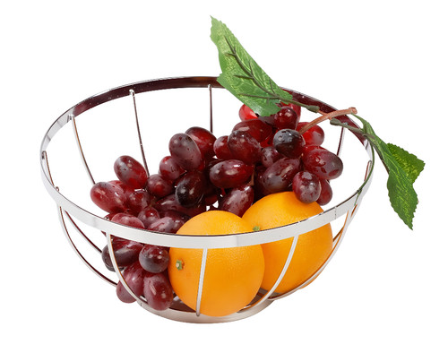 Chrome wire fruit basket - chrome,