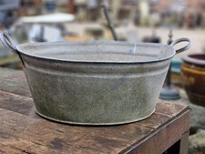 Vintage English galvanised tin