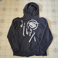 Slednecks Snowmobile Hoodie Womens Girls Dark Gray Silver Pullover Size Large L 